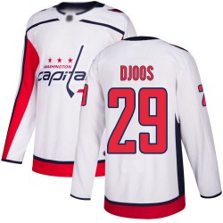 Authentic Men's Christian Djoos White Away Jersey - #29 Hockey Washington Capitals