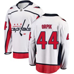 Breakaway Fanatics Branded Youth Brooks Orpik White Away Jersey - #44 Hockey Washington Capitals