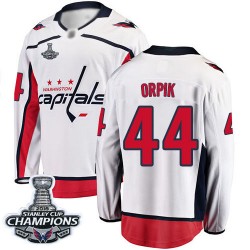 Breakaway Fanatics Branded Youth Brooks Orpik White Away Jersey - #44 Hockey Washington Capitals 2018 Stanley Cup Final Champion