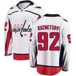 Breakaway Fanatics Branded Youth Evgeny Kuznetsov White Away Jersey - #92 Hockey Washington Capitals