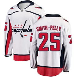 Breakaway Fanatics Branded Youth Devante Smith-Pelly White Away Jersey - #25 Hockey Washington Capitals
