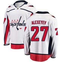 Breakaway Fanatics Branded Youth Alexander Alexeyev White Away Jersey - #27 Hockey Washington Capitals