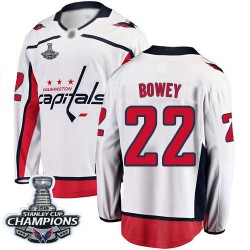 Breakaway Fanatics Branded Youth Madison Bowey White Away Jersey - #22 Hockey Washington Capitals 2018 Stanley Cup Final Champio