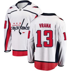 Breakaway Fanatics Branded Youth Jakub Vrana White Away Jersey - #13 Hockey Washington Capitals