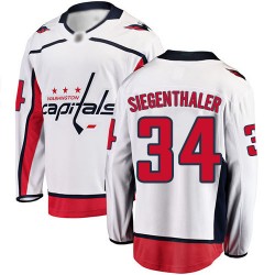 Breakaway Fanatics Branded Youth Jonas Siegenthaler White Away Jersey - #34 Hockey Washington Capitals