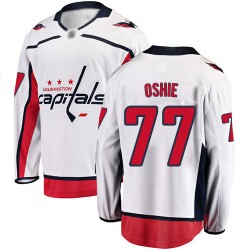 Breakaway Fanatics Branded Youth T.J. Oshie White Away Jersey - #77 Hockey Washington Capitals