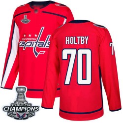 Premier Men's Braden Holtby Red Home Jersey - #70 Hockey Washington Capitals 2018 Stanley Cup Final Champions