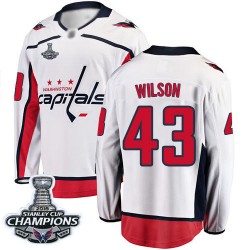 Breakaway Fanatics Branded Youth Tom Wilson White Away Jersey - #43 Hockey Washington Capitals 2018 Stanley Cup Final Champions
