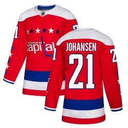 Premier Men's Lucas Johansen Red Alternate Jersey - #21 Hockey Washington Capitals