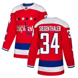 Premier Men's Jonas Siegenthaler Red Alternate Jersey - #34 Hockey Washington Capitals