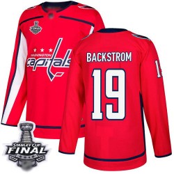Premier Men's Nicklas Backstrom Red Home Jersey - #19 Hockey Washington Capitals 2018 Stanley Cup Final Champions