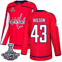 Premier Men's Tom Wilson Red Home Jersey - #43 Hockey Washington Capitals 2018 Stanley Cup Final Champions