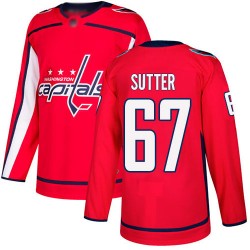 Premier Men's Riley Sutter Red Home Jersey - #67 Hockey Washington Capitals