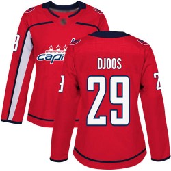 Premier Women's Christian Djoos Red Home Jersey - #29 Hockey Washington Capitals