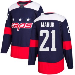 Authentic Men's Dennis Maruk Navy Blue Jersey - #21 Hockey Washington Capitals 2018 Stadium Series