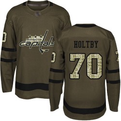 Premier Youth Braden Holtby Green Jersey - #70 Hockey Washington Capitals Salute to Service