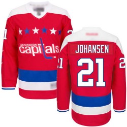Premier Women's Lucas Johansen Red Alternate Jersey - #21 Hockey Washington Capitals