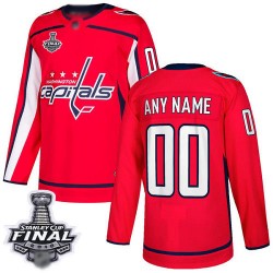 Authentic Men's Red Home Jersey - Hockey Customized Washington Capitals 2018 Stanley Cup Final Champions