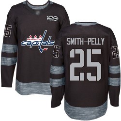 Authentic Men's Devante Smith-Pelly Black Jersey - #25 Hockey Washington Capitals 1917-2017 100th Anniversary