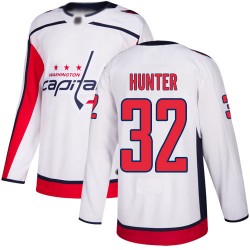 Authentic Men's Dale Hunter White Away Jersey - #32 Hockey Washington Capitals