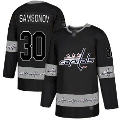 Authentic Men's Ilya Samsonov Black Jersey - #30 Hockey Washington Capitals Team Logo Fashion