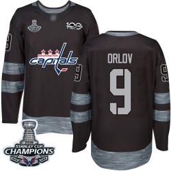 Authentic Men's Dmitry Orlov Black Jersey - #9 Hockey Washington Capitals 2018 Stanley Cup Final Champions 1917-2017 100th Anniv