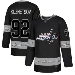 Authentic Men's Evgeny Kuznetsov Black Jersey - #92 Hockey Washington Capitals Team Logo Fashion