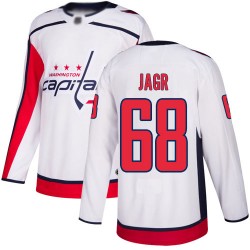 Authentic Men's Jaromir Jagr White Away Jersey - #68 Hockey Washington Capitals