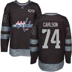 Authentic Men's John Carlson Black Jersey - #74 Hockey Washington Capitals 1917-2017 100th Anniversary