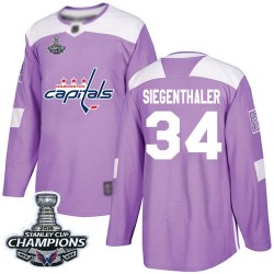 Authentic Men's Jonas Siegenthaler Purple Jersey - #34 Hockey Washington Capitals 2018 Stanley Cup Final Champions Fights Cancer