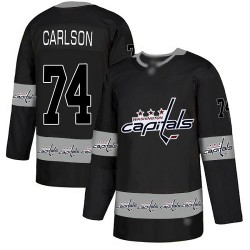 Authentic Men's John Carlson Black Jersey - #74 Hockey Washington Capitals Team Logo Fashion