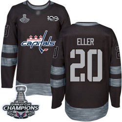 Authentic Men's Lars Eller Black Jersey - #20 Hockey Washington Capitals 2018 Stanley Cup Final Champions 1917-2017 100th Annive