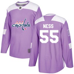 Authentic Men's Aaron Ness Purple Jersey - #55 Hockey Washington Capitals Fights Cancer Practice