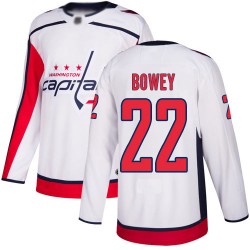 Authentic Men's Madison Bowey White Away Jersey - #22 Hockey Washington Capitals