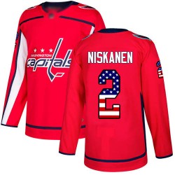 Authentic Men's Matt Niskanen Red Jersey - #2 Hockey Washington Capitals USA Flag Fashion