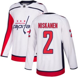 Authentic Men's Matt Niskanen White Away Jersey - #2 Hockey Washington Capitals