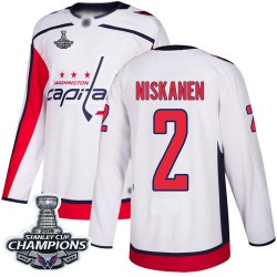 Authentic Men's Matt Niskanen White Away Jersey - #2 Hockey Washington Capitals 2018 Stanley Cup Final Champions