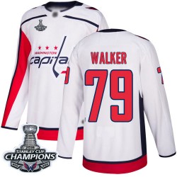 Authentic Men's Nathan Walker White Away Jersey - #79 Hockey Washington Capitals 2018 Stanley Cup Final Champions