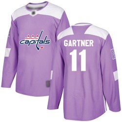 Authentic Men's Mike Gartner Purple Jersey - #11 Hockey Washington Capitals Fights Cancer Practice