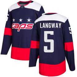 Authentic Men's Rod Langway Navy Blue Jersey - #5 Hockey Washington Capitals 2018 Stadium Series