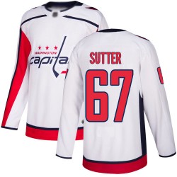 Authentic Men's Riley Sutter White Away Jersey - #67 Hockey Washington Capitals
