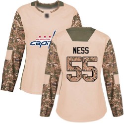 Authentic Women's Aaron Ness Camo Jersey - #55 Hockey Washington Capitals Veterans Day Practice