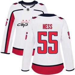 Authentic Women's Aaron Ness White Away Jersey - #55 Hockey Washington Capitals
