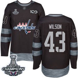 Authentic Men's Tom Wilson Black Jersey - #43 Hockey Washington Capitals 2018 Stanley Cup Final Champions 1917-2017 100th Annive