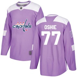 Authentic Men's T.J. Oshie Purple Jersey - #77 Hockey Washington Capitals Fights Cancer Practice