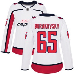 Authentic Women's Andre Burakovsky White Away Jersey - #65 Hockey Washington Capitals