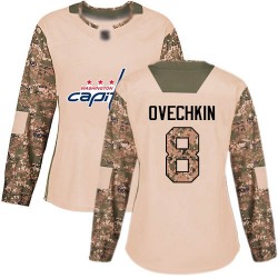 Authentic Women's Alex Ovechkin Camo Jersey - #8 Hockey Washington Capitals Veterans Day Practice