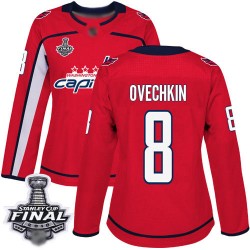 Authentic Women's Alex Ovechkin Red Home Jersey - #8 Hockey Washington Capitals 2018 Stanley Cup Final Champions