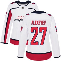 Authentic Women's Alexander Alexeyev White Away Jersey - #27 Hockey Washington Capitals