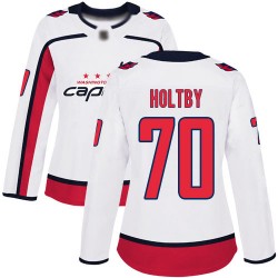 Authentic Women's Braden Holtby White Away Jersey - #70 Hockey Washington Capitals